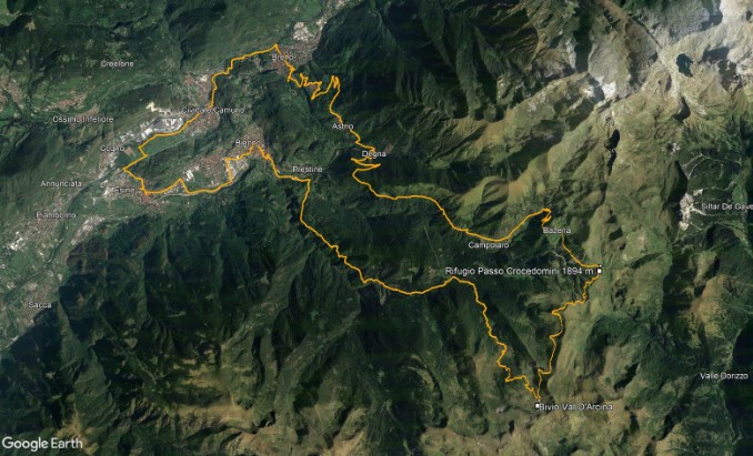 Percorso Passo Crocedomini-Val d'Arcina